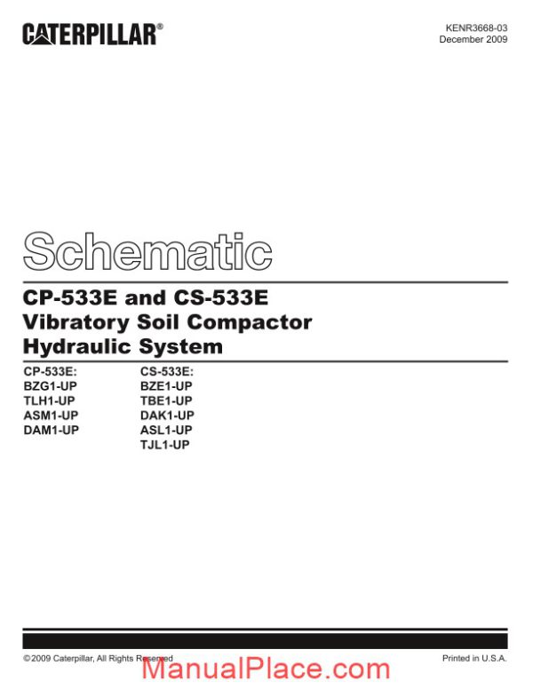 caterpillar cp 533e and cs 533e vibratory compactor hydraulic system page 2