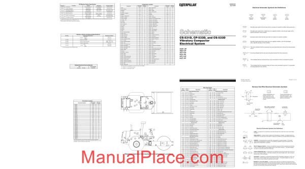 caterpillar cs 531d cp 533d cs 533d electrical system schematic page 1