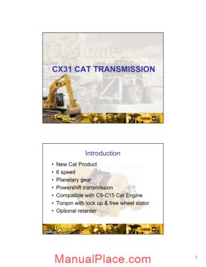 caterpillar cx31 transmission shop manual page 1