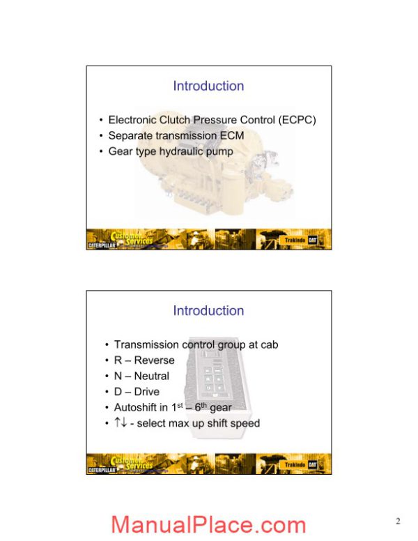 caterpillar cx31 transmission shop manual page 2