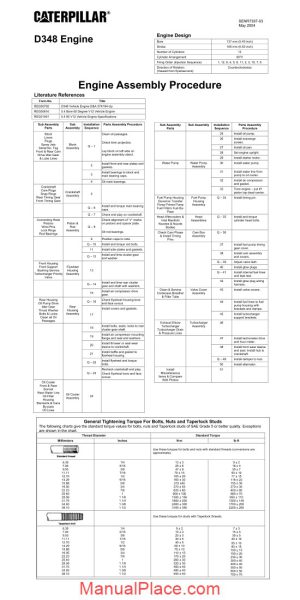 caterpillar d348 engine engine assembly page 1