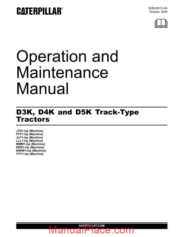 caterpillar d5k dozer operation manual page 1