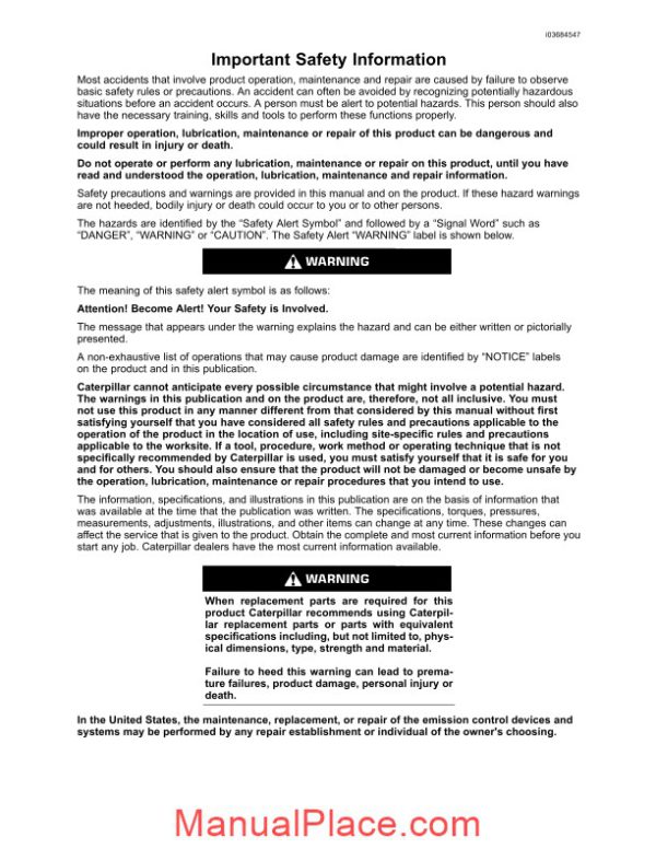 caterpillar d5k dozer operation manual page 2