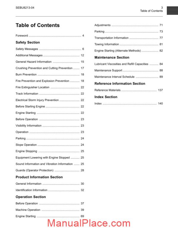 caterpillar d5k dozer operation manual page 3