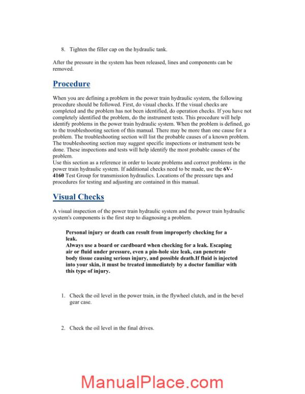 caterpillar d6f d6g track type tractors power train troubleshooting page 2