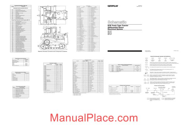 caterpillar d7r track type tractor electrical system schematic 15c11318 page 1