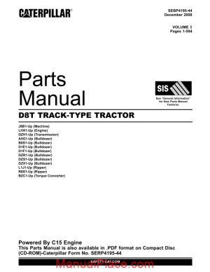 caterpillar d8t parts manual page 1