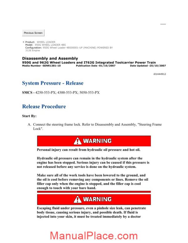 caterpillar disassembly and assembly transmission 950g and 962g wheel loader page 3