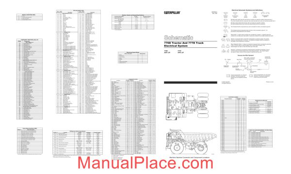 caterpillar dump truck 777d 3pr electrical system schematic page 1