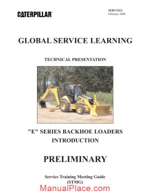 caterpillar e series backhoe intraduction global service learning page 1