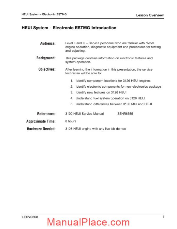 caterpillar engine service training 3126 heui system page 3