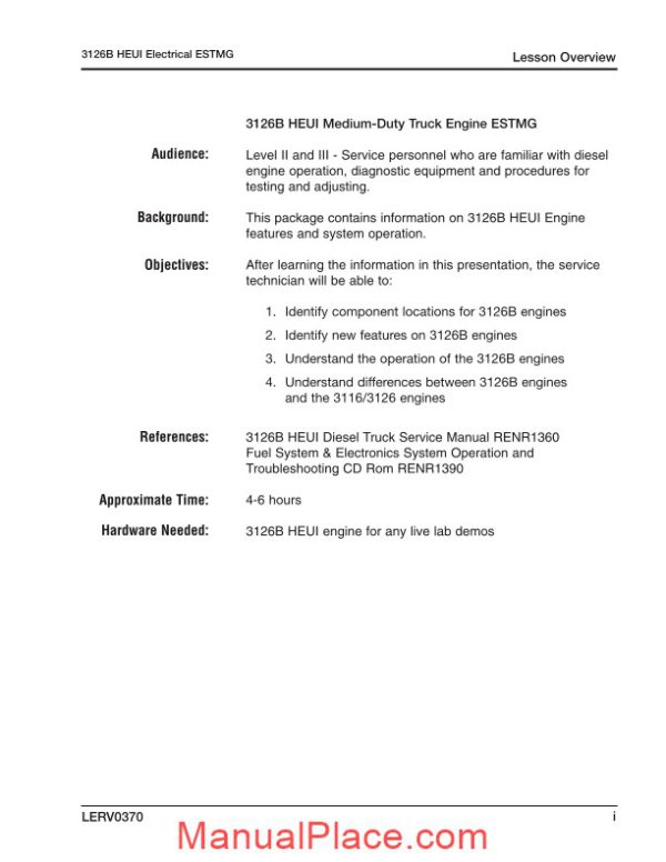 caterpillar engine service training 3126b heui system page 3