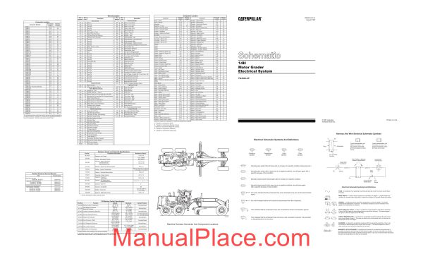 caterpillar grader 14h 7wj664 up electrical system schematic page 1