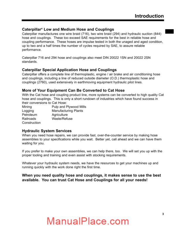 caterpillar hose and coupling reference guide page 4