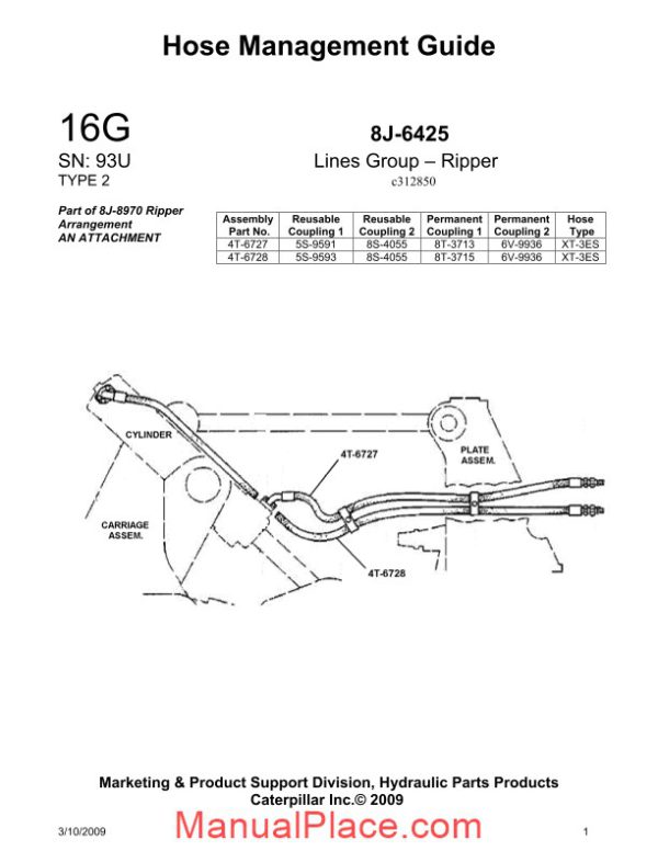 caterpillar hose management guide 16g page 1