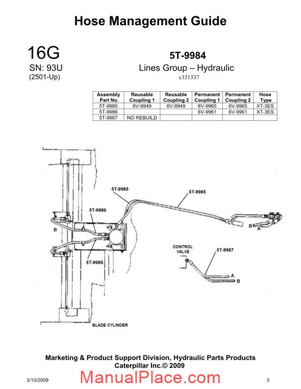 caterpillar hose management guide 16g page 3