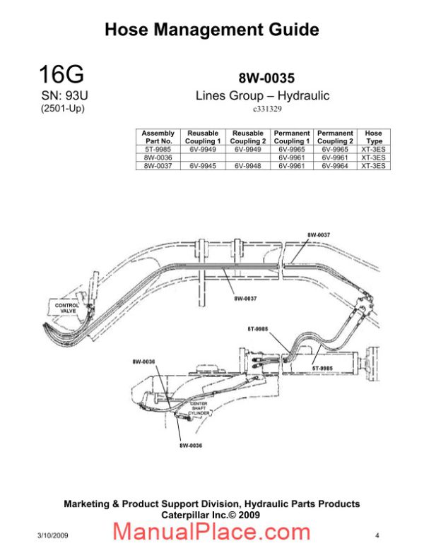 caterpillar hose management guide 16g page 4