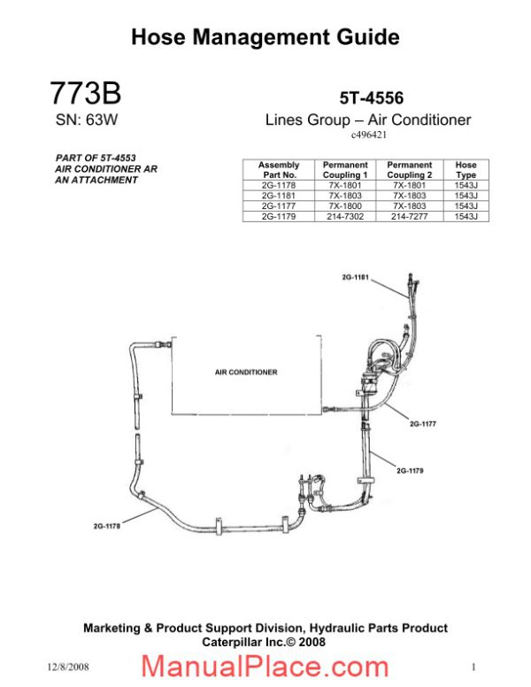 caterpillar hose management guide 773b page 1