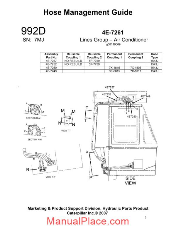 caterpillar hose management guide 992d page 1