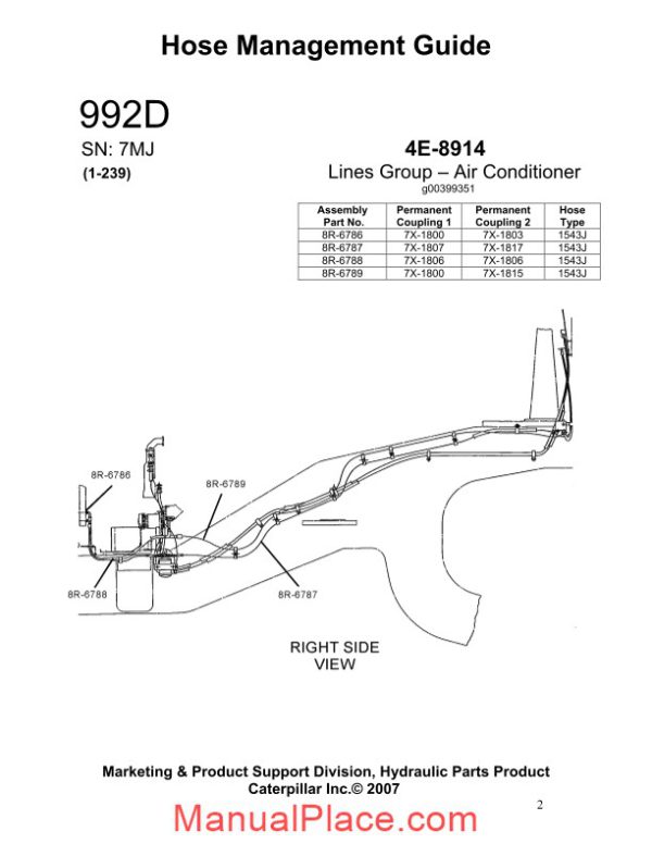 caterpillar hose management guide 992d page 2