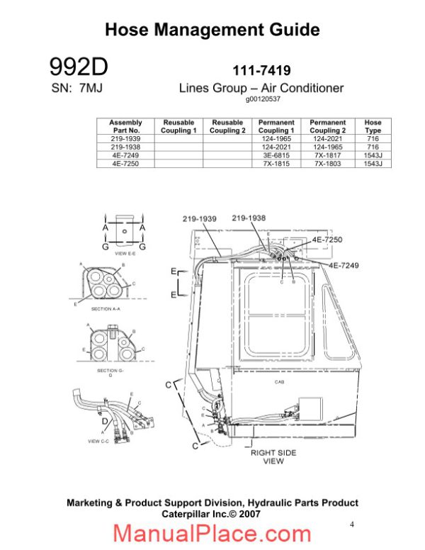 caterpillar hose management guide 992d page 4