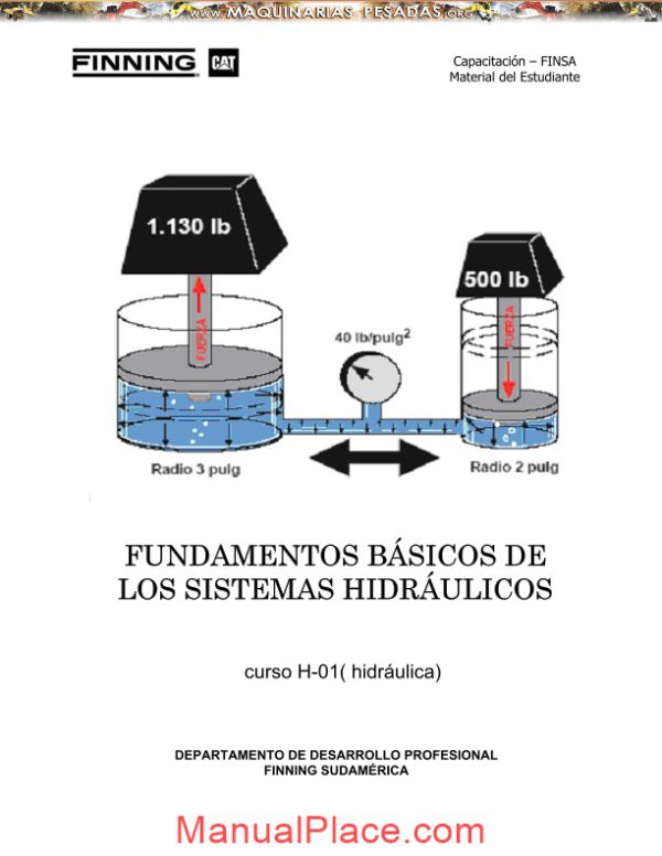 caterpillar hydraulic systems student handbook training finning page 1