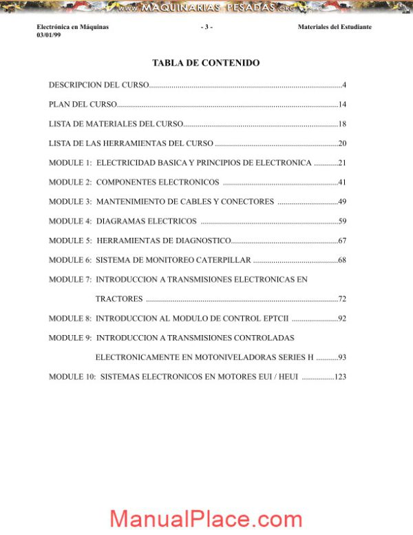 caterpillar machine course and electrical systems page 3