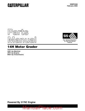 caterpillar motor grader14h parts manual page 1