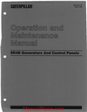 caterpillar operation and maintenance manual sr4b generators page 1