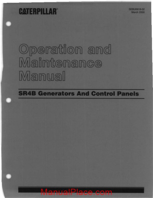 caterpillar operation and maintenance manual sr4b generators page 1