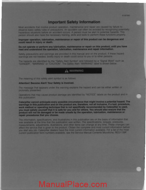 caterpillar operation and maintenance manual sr4b generators page 2