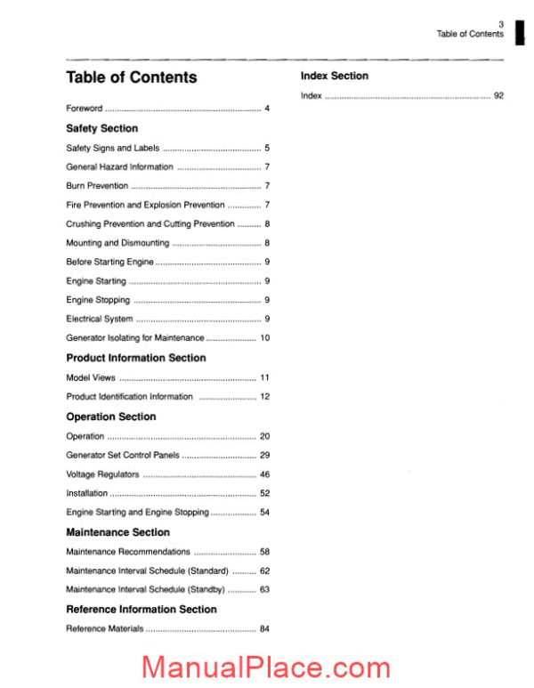 caterpillar operation and maintenance manual sr4b generators page 3