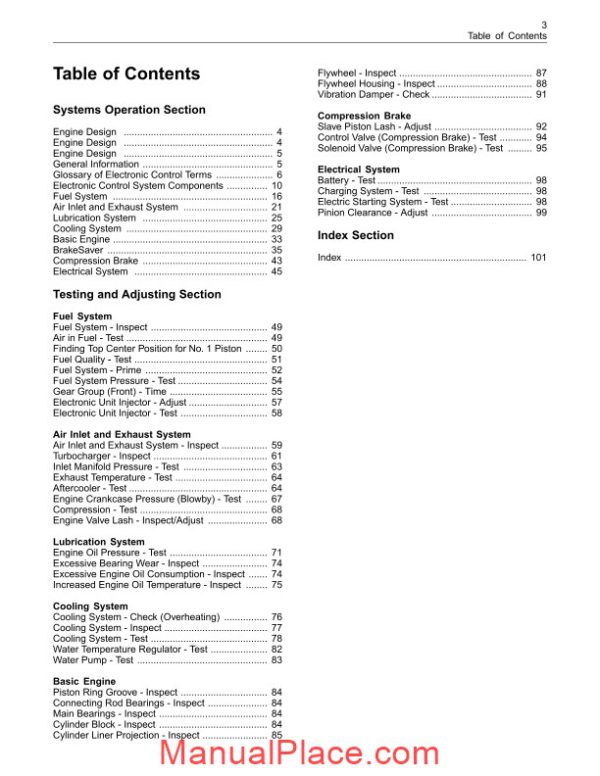 caterpillar operation and testing page 3