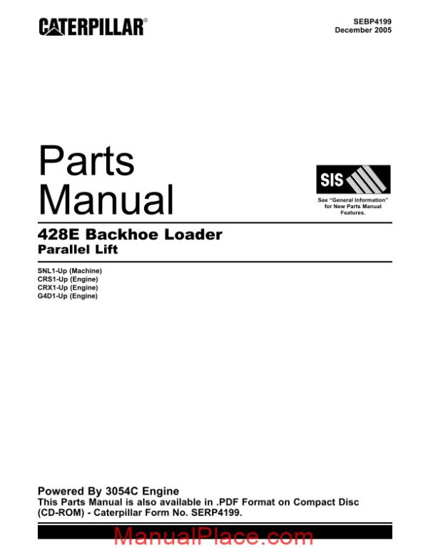 caterpillar parts manual 428e page 1