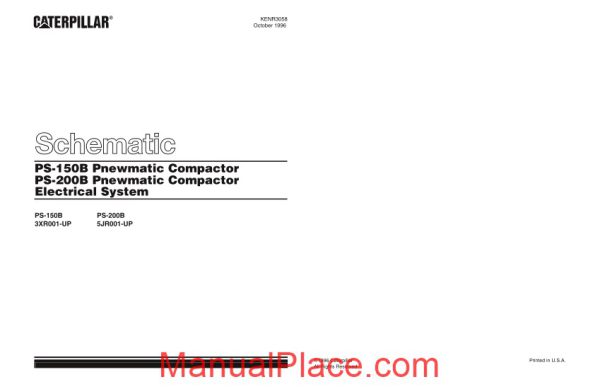 caterpillar ps 150b ps 200b pnewmatic compactor electrical system schematic page 1