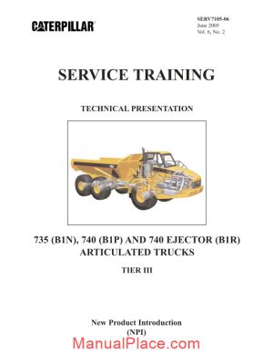 caterpillar service training 735 740 articulated trucks page 1