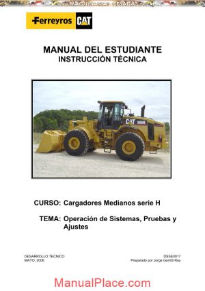 caterpillar student instruction charger frontal string h manually page 1