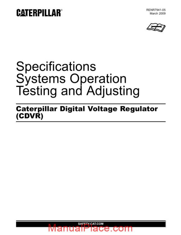 caterpillar systems operation testing and adjusting digital voltage regulator page 1