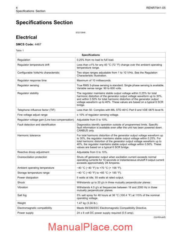 caterpillar systems operation testing and adjusting digital voltage regulator page 4