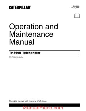 caterpillar telehander th360b tbh operation manual page 1