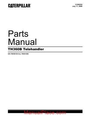 caterpillar telehander th360b tbh parts manual page 1