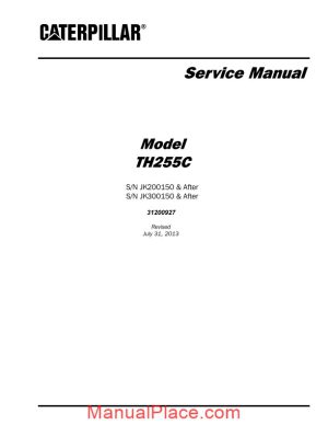 caterpillar th255c telescpic forklift service manual page 1