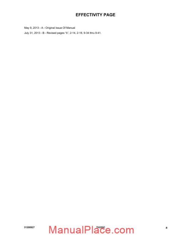 caterpillar th255c telescpic forklift service manual page 3