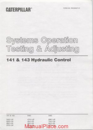 caterpillar track type tractor d4d 141 143 hydraulic testing adjusting page 1