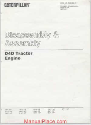 caterpillar track type tractor d4d disassembly assembly engine page 1