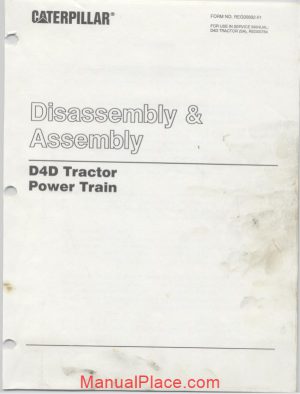 caterpillar track type tractor d4d disassembly assembly page 1