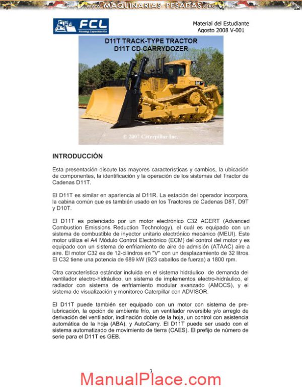 caterpillar tractor student manual instruction caterpillar d11t page 3