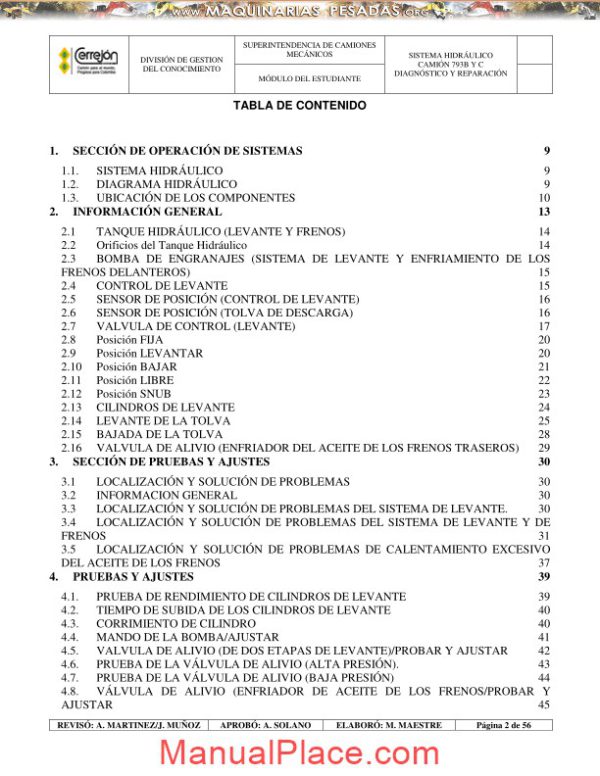 caterpillar truck 793b 793c hydraulic system manual page 2