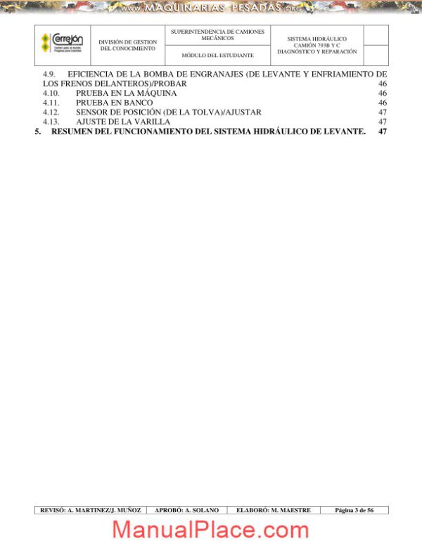 caterpillar truck 793b 793c hydraulic system manual page 3