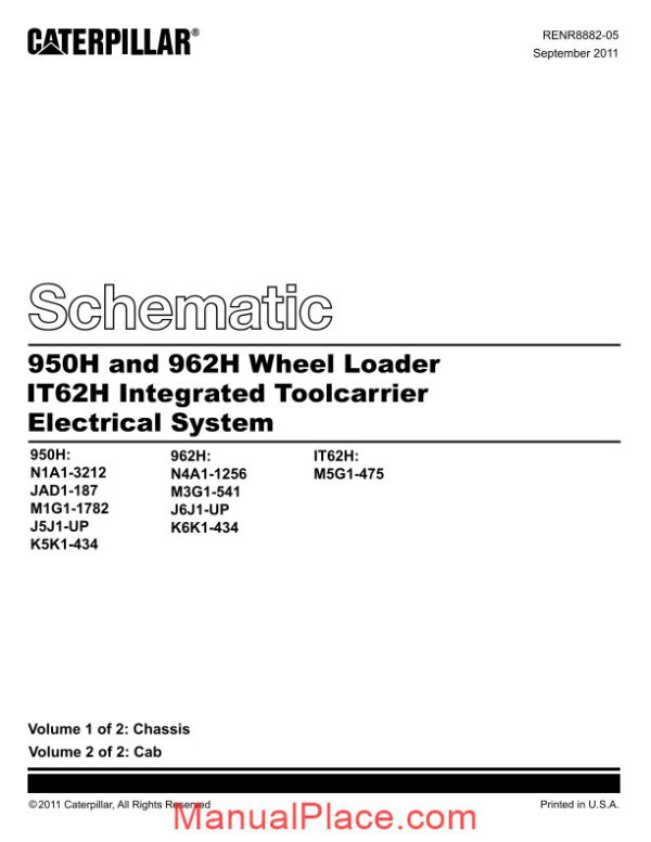 caterpillar wheel loader 950h 962h schematic page 2